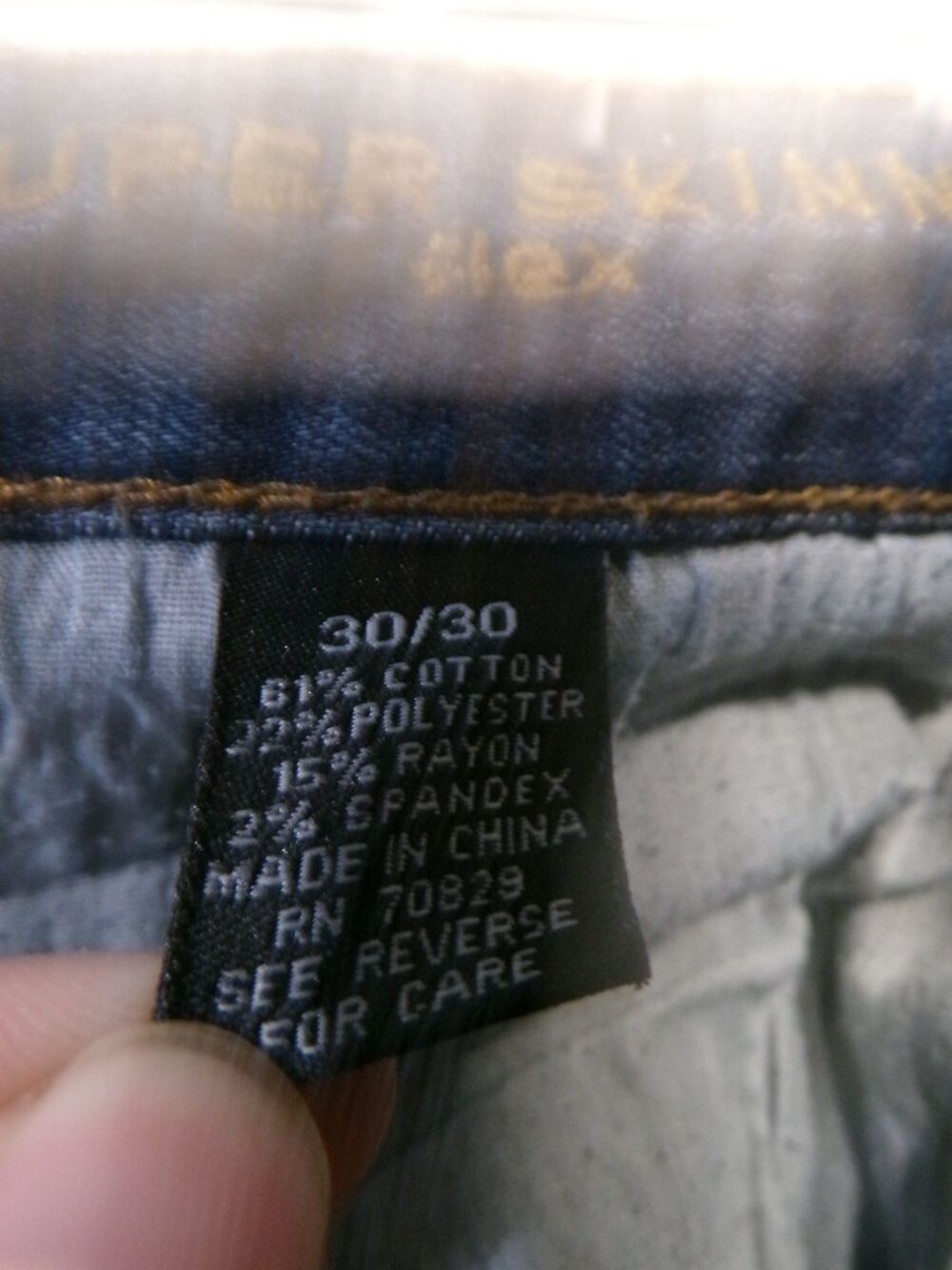 Carbon Super Skinny Men's Jeans 30x30 Dark Blue Skinny Denim - Picture 7 of 8